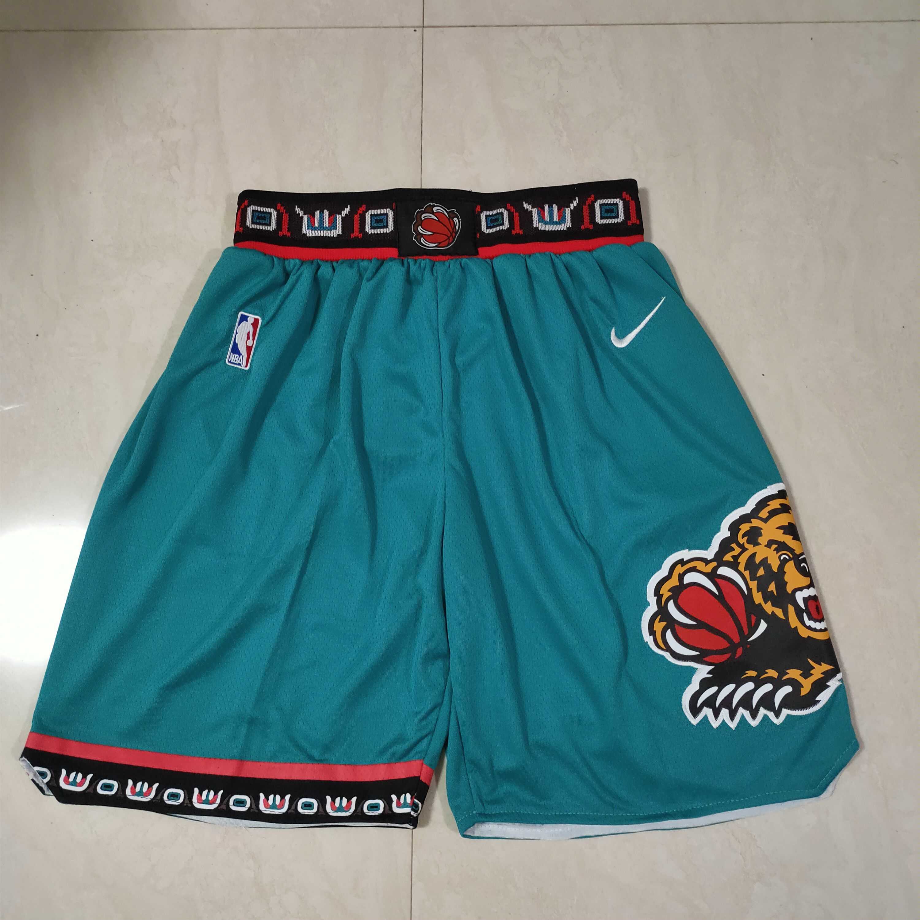 Men NBA Memphis Grizzlies Green Shorts 0416
